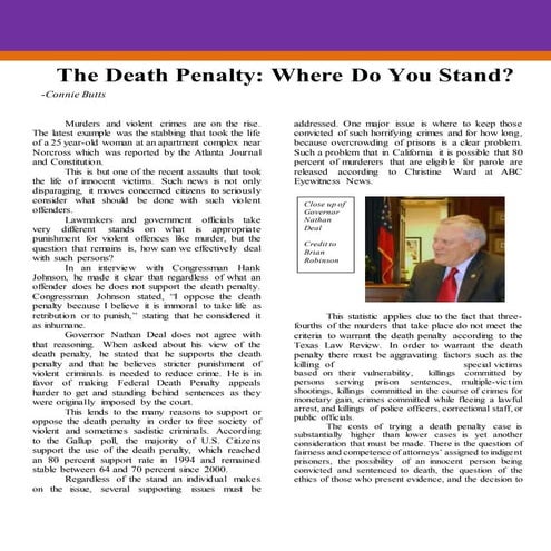 Final assignment on the death penalty