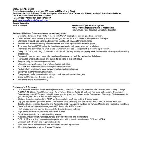 Field Operator Resume | DOCX