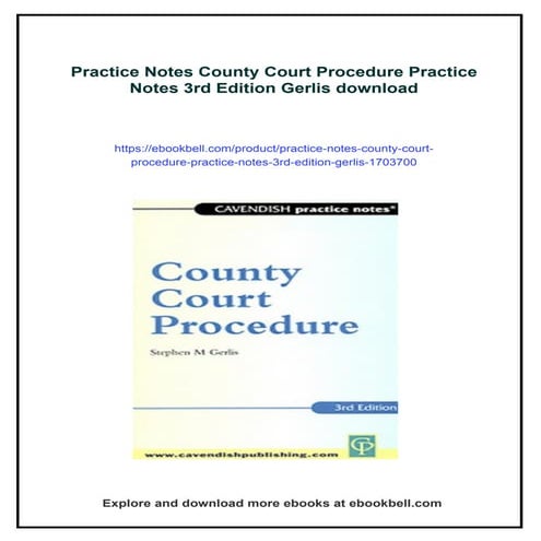 Practice Notes County Court Procedure Practice Notes 3rd Edition Gerlis ...