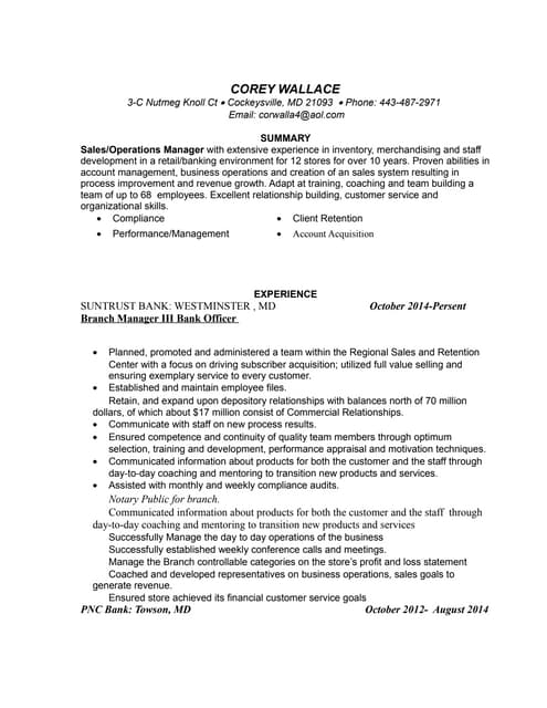 Corey S Wallace Resume 2016
