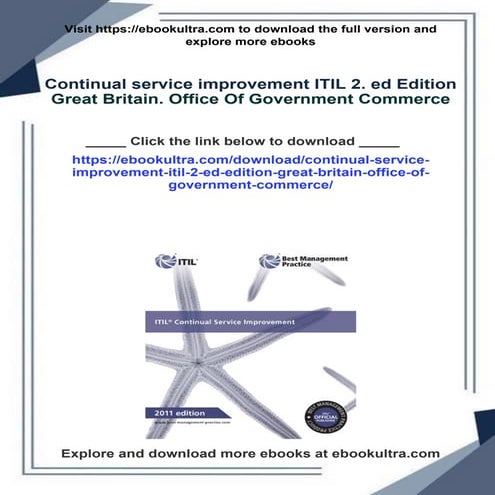 Continual service improvement ITIL 2. ed Edition Great Britain. Office Of Gov...