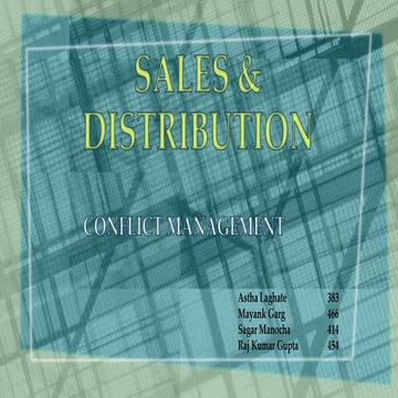 Conflict In Sales 