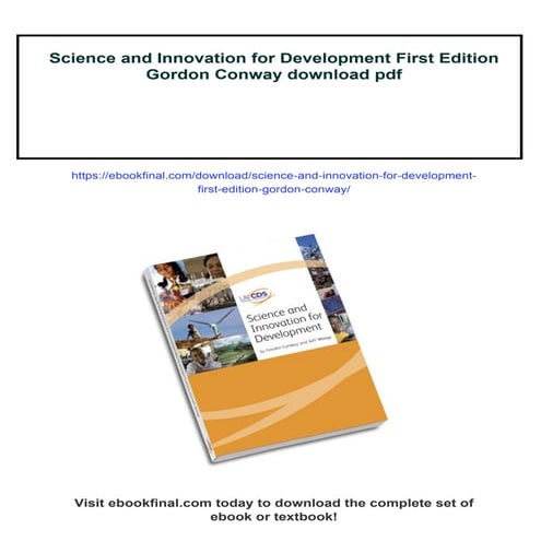 Science and Innovation for Development First Edition Gordon Conway | PDF