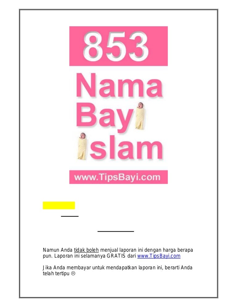 853 Nama Bayi Muslim