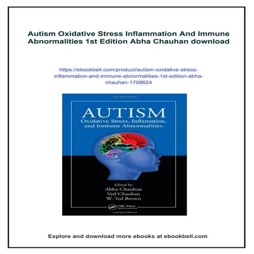 Autism Oxidative Stress Inflammation And Immune Abnormalities 1st Edition Abh...