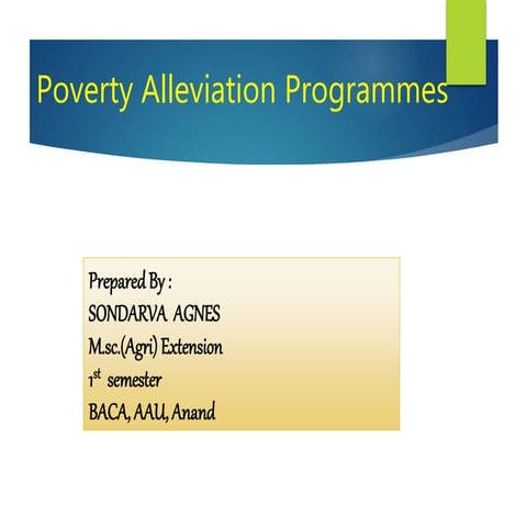 POVERTY ALLEVIATION PROGRAMME11