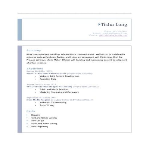 journalismresume | DOCX