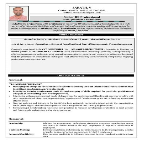 SARATH  RESUME -Recruitment