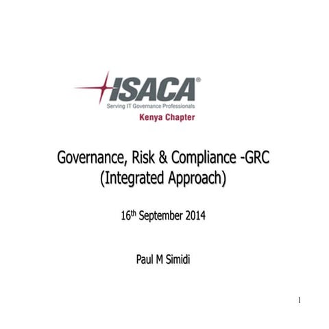 GRC - Isaca Training 16.9.2014