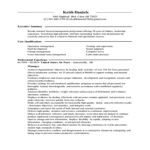 Keith's Resume 2015