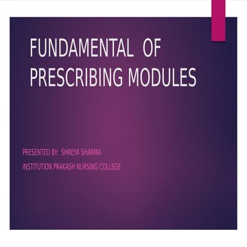 The Prescriptive the role of nurses and nurse Practitioners | PPTX