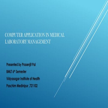 Application of computer in medicine | PPTX