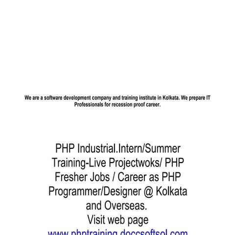 We are a software development company and training institute in K