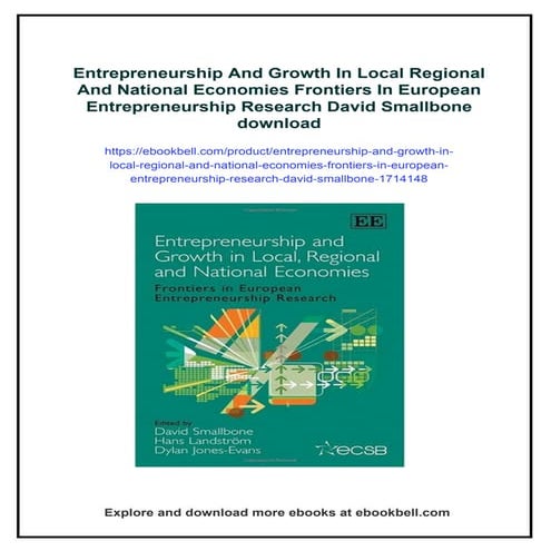 Entrepreneurship And Growth In Local Regional And National Economies ...