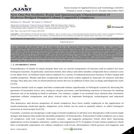 New One-Pot Synthetic Route and Spectroscopic Characterization of Hydroxo-Bri...