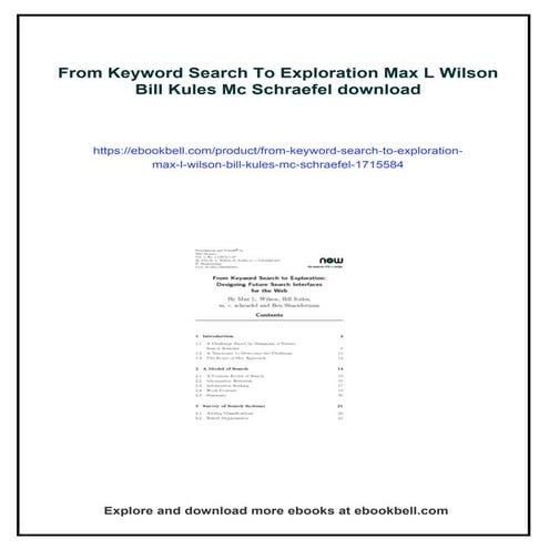 From Keyword Search To Exploration Max L Wilson Bill Kules Mc Schraefel