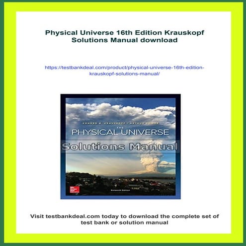 Physical Universe 16th Edition Krauskopf Solutions Manual