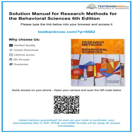 Research Methods for the Behavioral Sciences 5th Edition Gravetter ...