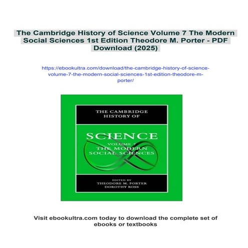 The Cambridge History of Science Volume 7 The Modern Social Sciences 1st Edit...