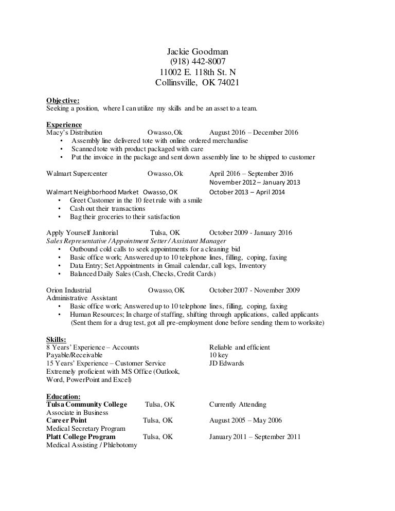 appointment setter resume