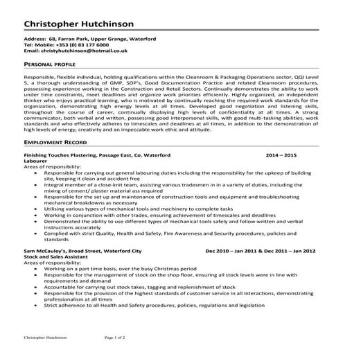 Jonathan Appleyard CV | DOC