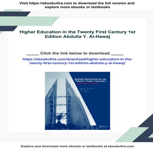 Higher Education in the Twenty First Century 1st Edition Abdulla Y. Al ...