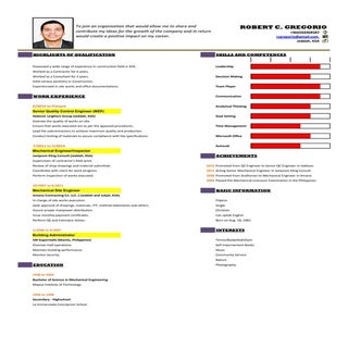 Robert Gregorio CV
