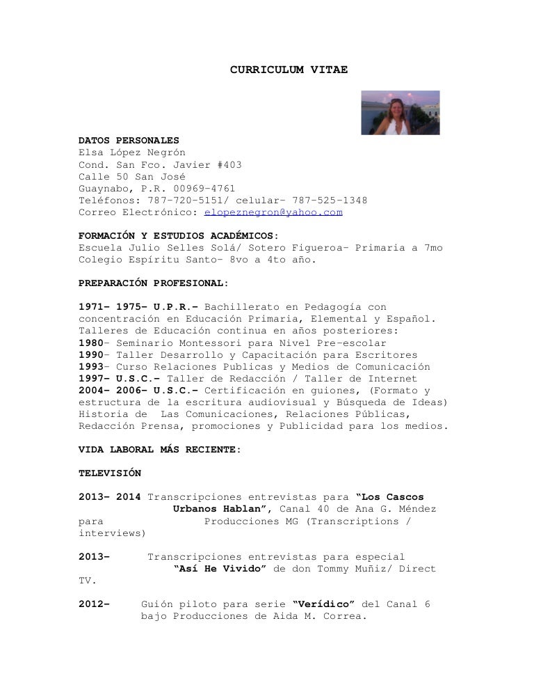 What is a curriculum vitae picture