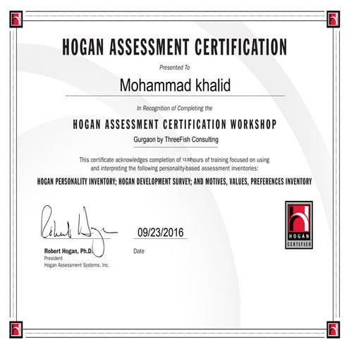2013 04 15 hogans assessment results luca cococcia 1 page summary | PDF