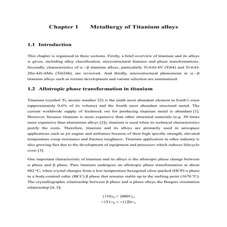 literature review of Titanium alloys and linear friction welding