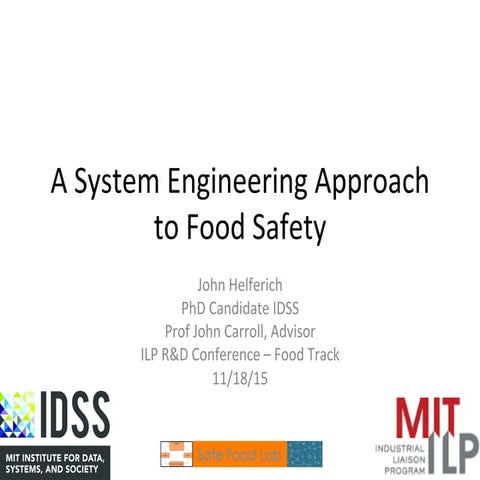 ILP System Engineering Approach to Food Safety