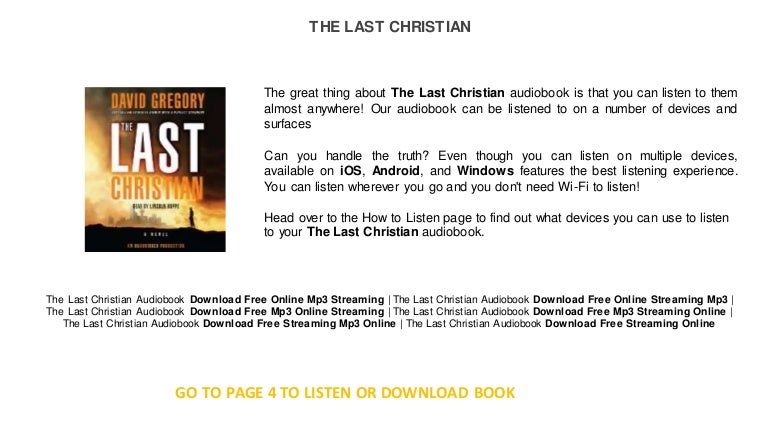 The Last Christian Audio Books Online Free Free Audio Ebooks