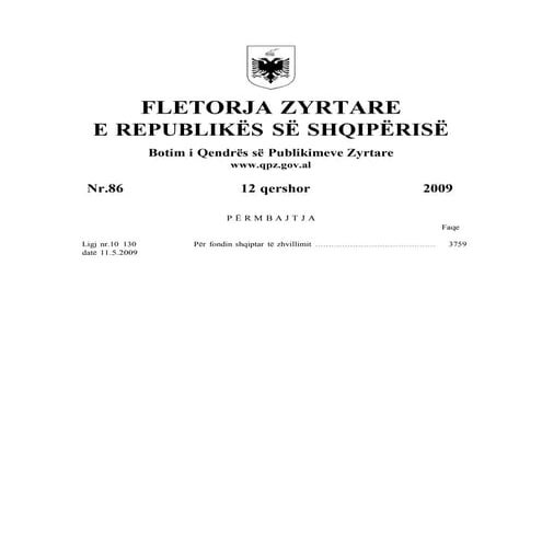 86 2009-fletore zyrtare fshzh ekstrakt