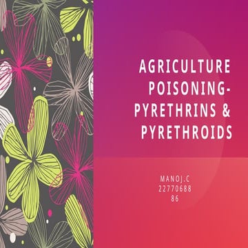 Agriculture poisoning for mbbs graduate.