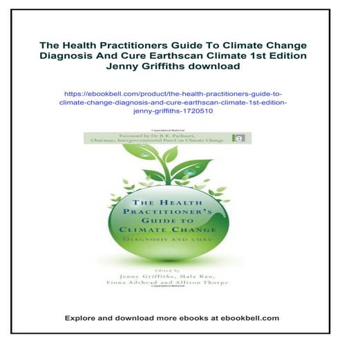 The Health Practitioners Guide To Climate Change Diagnosis And Cure Earthscan...
