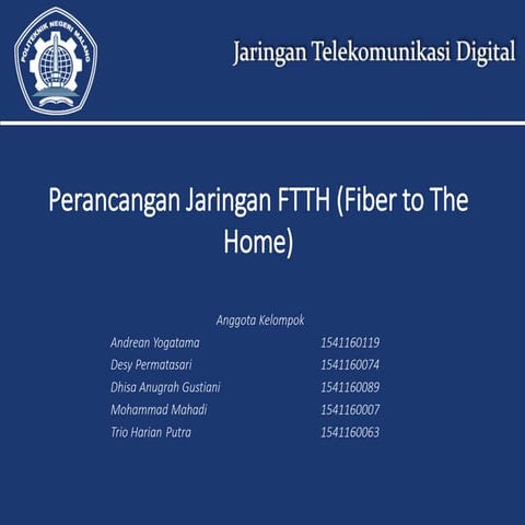 Pengetahuan Dasar Jaringan FTTH / Fiber To The Home