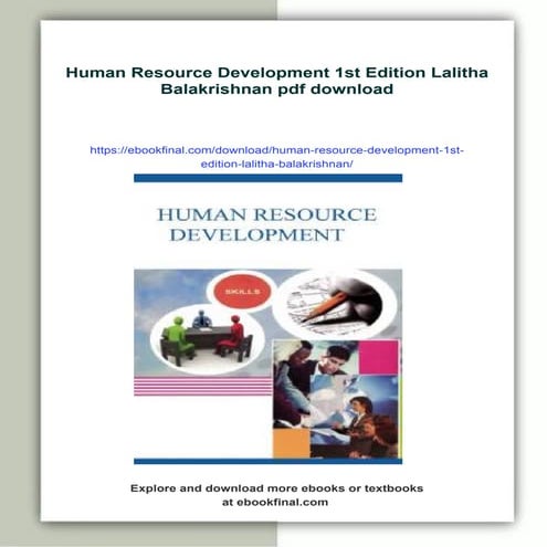 Human Resource Development 1st Edition Lalitha Balakrishnan