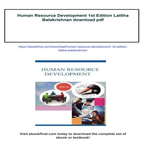 Human Resource Development 1st Edition Lalitha Balakrishnan