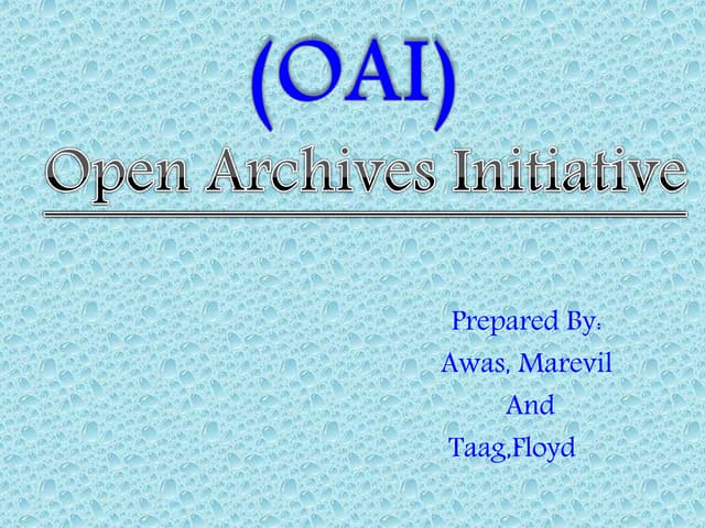 -Open Archives Initiatives(final)