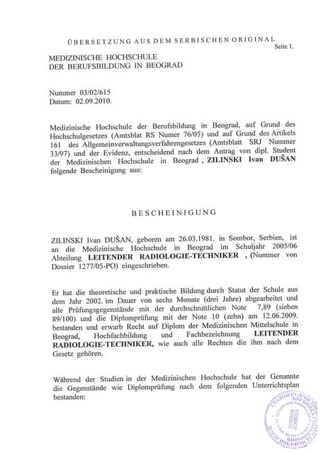 Bescheinigung leiter Radiologie - T...