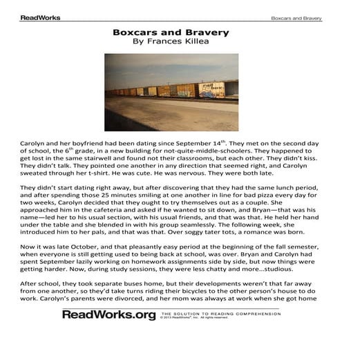 Boxcars and Bravery Story