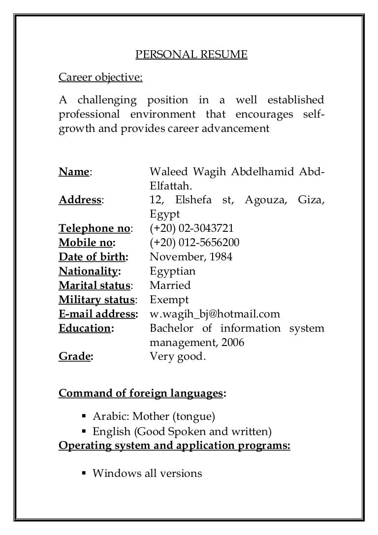 cv to copy