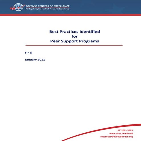 Mental Health Peer Support Brochure | PDF