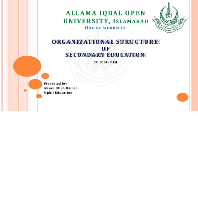 Organizational Structure  Of Secondary Education-8624