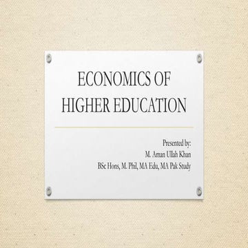 ECONOMICS OF HIGHER EDUCATION-8625