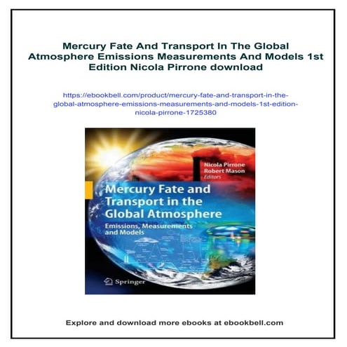 Mercury Fate And Transport In The Global Atmosphere Emissions ...