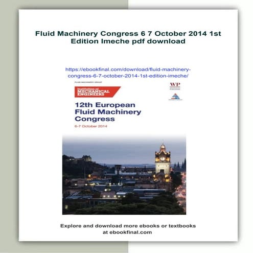 Fluid Machinery Congress 6 7 October 2014 1st Edition Imeche