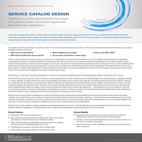 6 Service Catalog Design