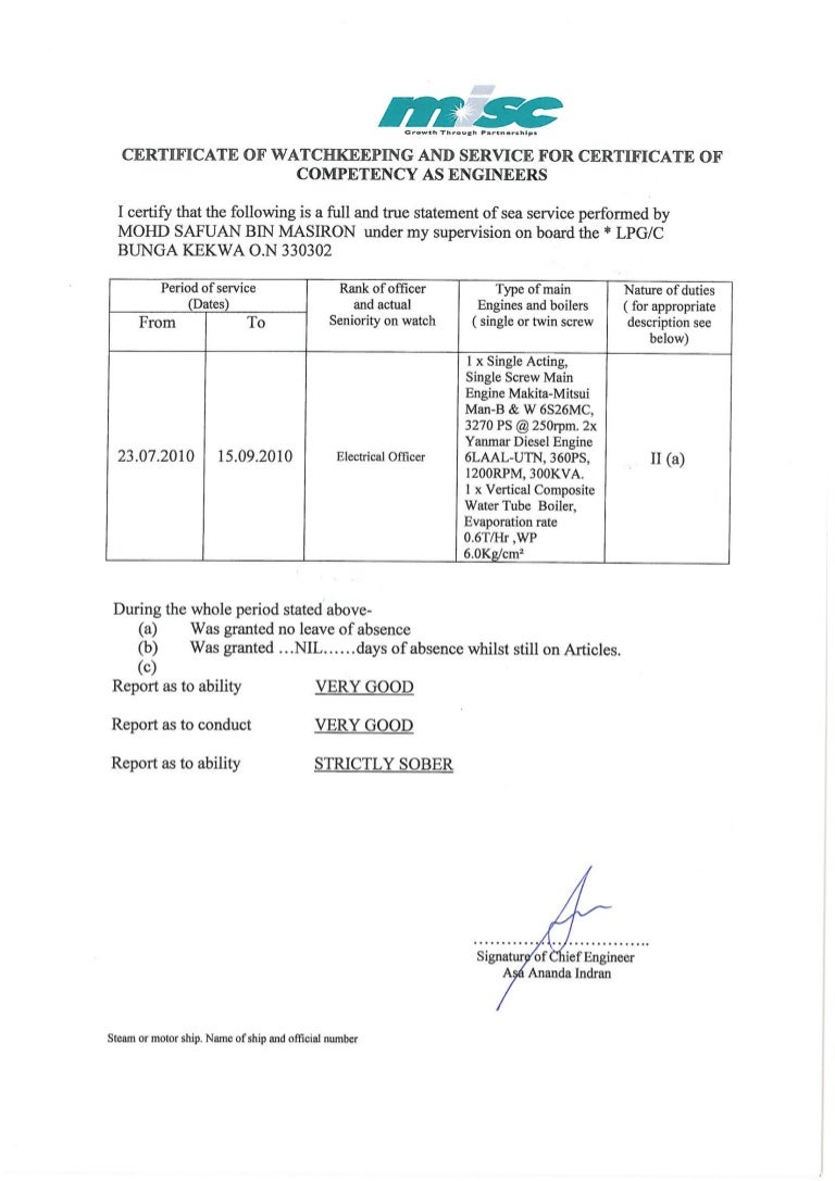 Sea Service Testimonial Bunga Kekwa