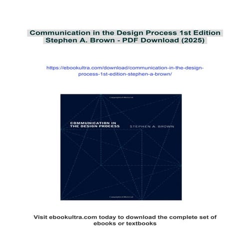 Communication in the Design Process 1st Edition Stephen A. Brown | PDF